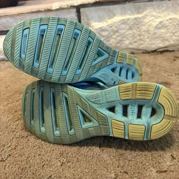 Asics Women’s FuzeX Lyte Athletic Running Shoes Blue/Green/Grey T670N Size 10 - Picture 4 of 5